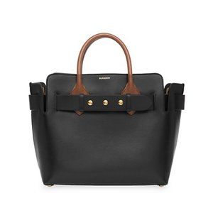 BURBERRY Small Triple Stud Leather Belted Tote Bag